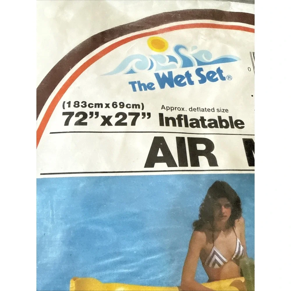 Vtg 1984 Intex The Wet Set Fabric/Vinyl Inflatable Air Mat‎ Float 72